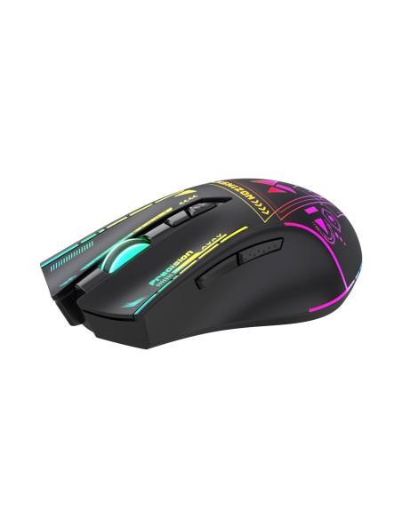 
Belaidė optinė žaidimų pelė su įkraunama baterija ir RGB apšvietimu, 3200 DPI - juoda
