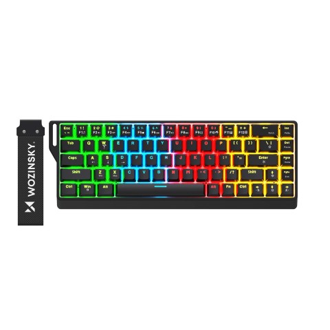 
USB-A RGB mechaninė žaidimų klaviatūra su foniniu apšvietimu - juoda
