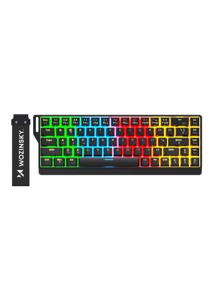
USB-A RGB mechaninė žaidimų klaviatūra su foniniu apšvietimu - juoda

