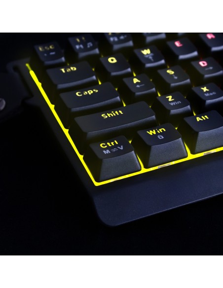 
USB-A RGB mechaninė žaidimų klaviatūra su foniniu apšvietimu - juoda
