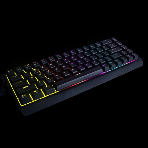 
USB-A RGB mechaninė žaidimų klaviatūra su foniniu apšvietimu - juoda
