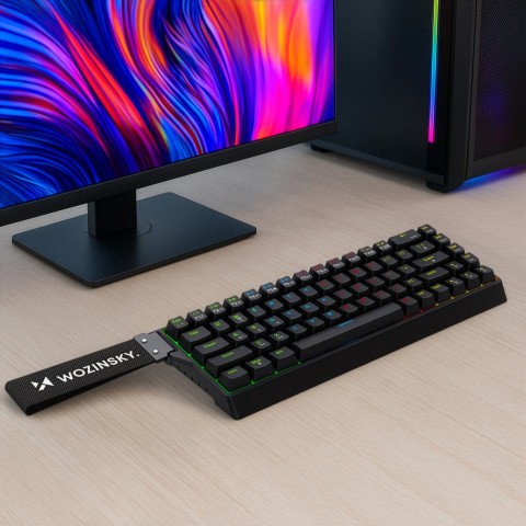 
USB-A RGB mechaninė žaidimų klaviatūra su foniniu apšvietimu - juoda
