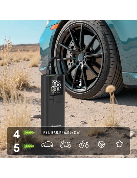 
Kompresorius, elektrinis siurblys, išorinė baterija, žibintuvėlis, 150 PSI, 8000mAh - juodas

