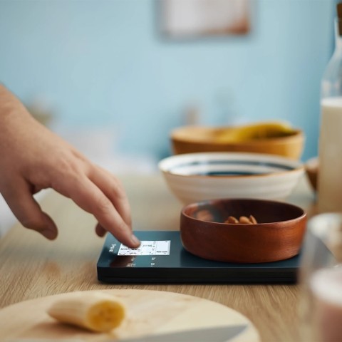 
Išmaniosios virtuvės svarstyklės su ekranu ir „Bluetooth“ programėle, 10 kg – juodos
