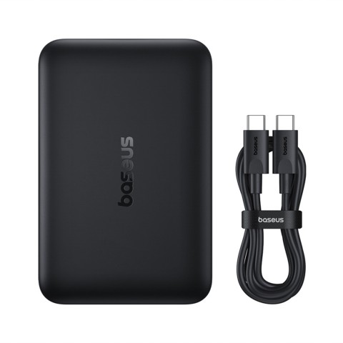
„EnerFill FM11 Ultra-Mini MagSafe“ išorinė baterija, 10000 mAh, 22,5 W, su USB-C laidu – juoda
