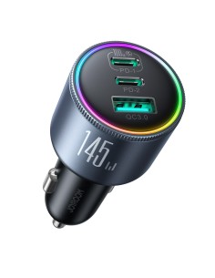 
USB-A USB-C automobilinis įkroviklis su 145 W laidu – tamsiai pilkas
