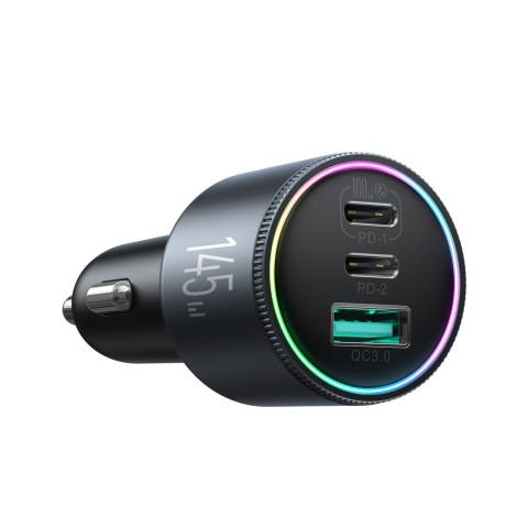 
USB-A USB-C automobilinis įkroviklis su 145 W laidu – tamsiai pilkas
