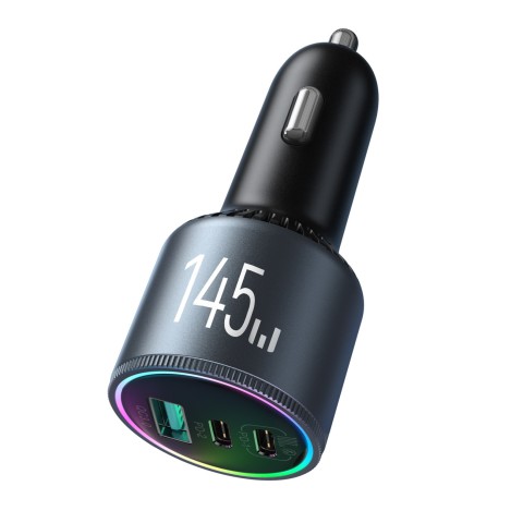 
USB-A USB-C automobilinis įkroviklis su 145 W laidu – tamsiai pilkas
