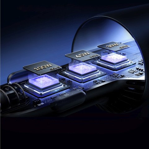 
USB-A USB-C automobilinis įkroviklis su 145 W laidu – tamsiai pilkas
