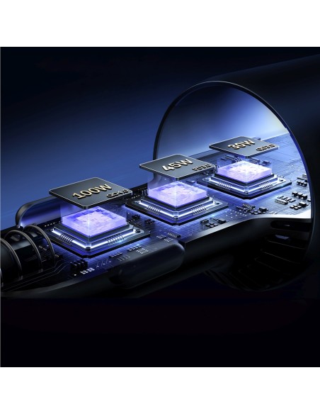 
USB-A USB-C automobilinis įkroviklis su 145 W laidu – tamsiai pilkas
