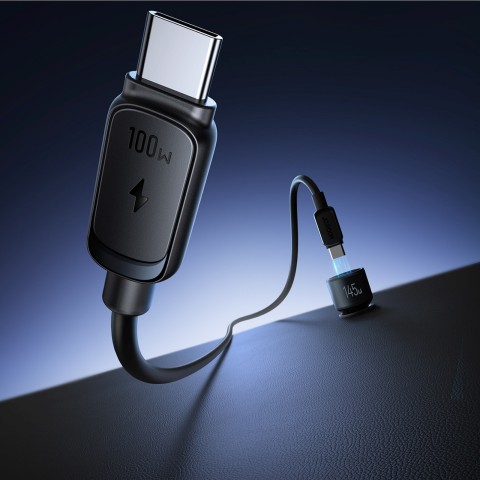 
USB-A USB-C automobilinis įkroviklis su 145 W laidu – tamsiai pilkas
