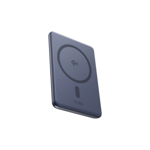 
Itin plonas 5000 mAh talpos išorinis akumuliatorius su stovu ir „PicoGo AM31 Qi2 MagSafe 20W“ laidu – pilkas
