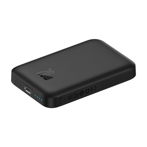 
6000mAh 20W indukcinis išorinis akumuliatorius su USB-C laidu, magnetiniu „Mini Air“ – juodas
