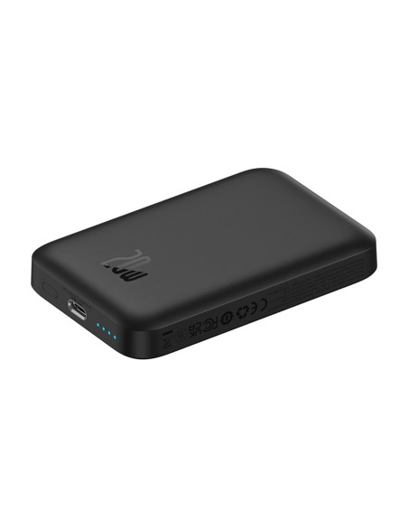 
6000mAh 20W indukcinis išorinis akumuliatorius su USB-C laidu, magnetiniu „Mini Air“ – juodas
