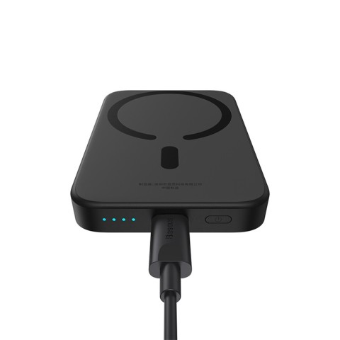 
6000mAh 20W indukcinis išorinis akumuliatorius su USB-C laidu, magnetiniu „Mini Air“ – juodas
