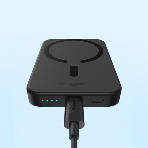 
6000mAh 20W indukcinis išorinis akumuliatorius su USB-C laidu, magnetiniu „Mini Air“ – juodas
