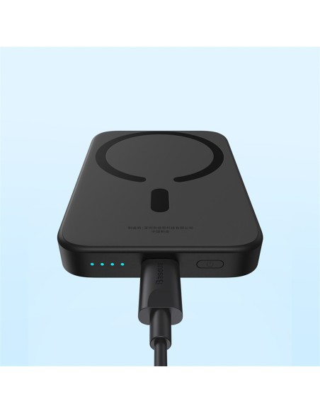 
6000mAh 20W indukcinis išorinis akumuliatorius su USB-C laidu, magnetiniu „Mini Air“ – juodas
