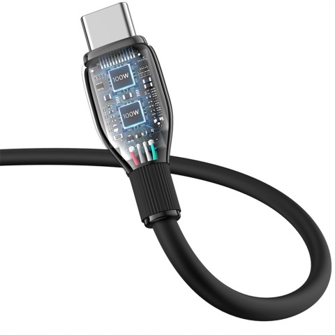 
USB-A - USB-C Pudding serijos 100W 2m kabelis - juodas
