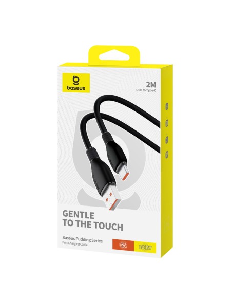 
USB-A - USB-C Pudding serijos 100W 2m kabelis - juodas
