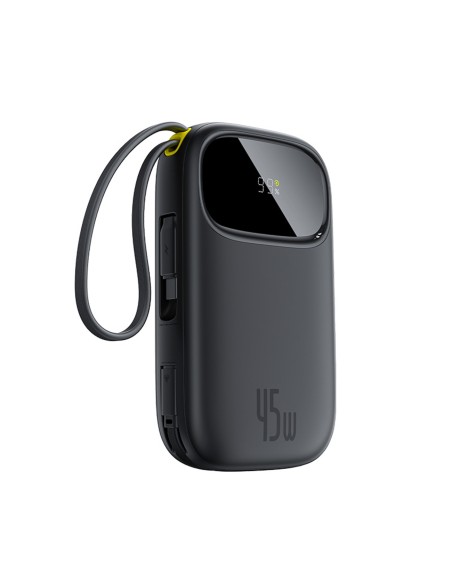 
„EnerFill FC31“ 10000mAh 45W išorinė baterija su USB-C „iPhone“ „Lightning“ laidu – juoda
