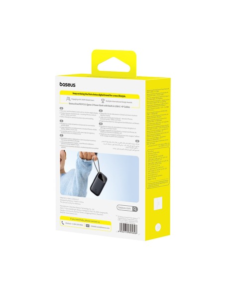 
„EnerFill FC31“ 10000mAh 45W išorinė baterija su USB-C „iPhone“ „Lightning“ laidu – juoda

