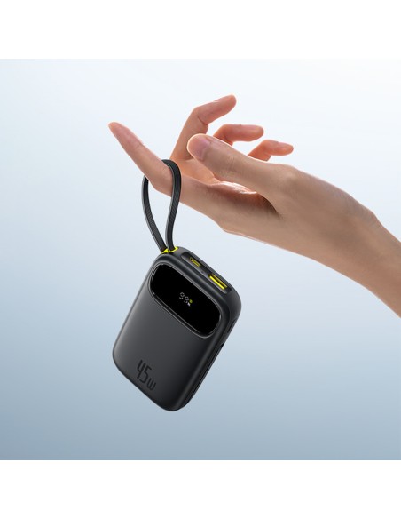 
„EnerFill FC31“ 10000mAh 45W išorinė baterija su USB-C „iPhone“ „Lightning“ laidu – juoda
