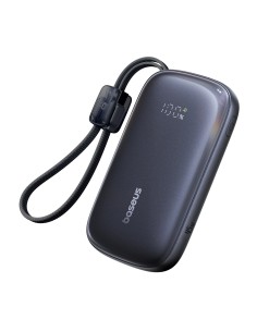 
„EnerFill FC21 Qpow 3 Ultra“ 10000mAh 45W išorinė baterija su laido dirželiu - juoda
