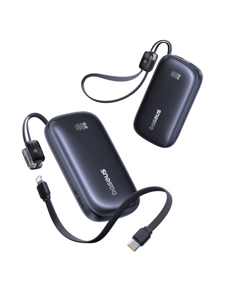 
„EnerFill FC21 Qpow 3 Ultra“ 10000mAh 45W išorinė baterija su laido dirželiu - juoda
