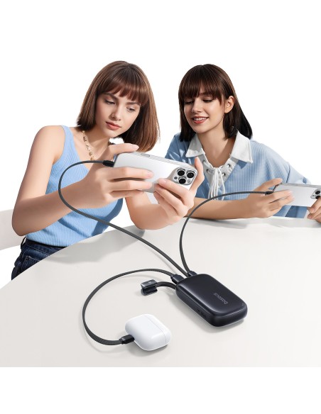 
„EnerFill FC21 Qpow 3 Ultra“ 10000mAh 45W išorinė baterija su laido dirželiu - juoda

