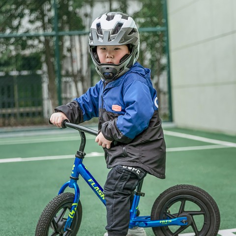 
Vaikiškas dviračio šalmas su nuimamu smakru, S dydis 48-54 cm - pilkas
