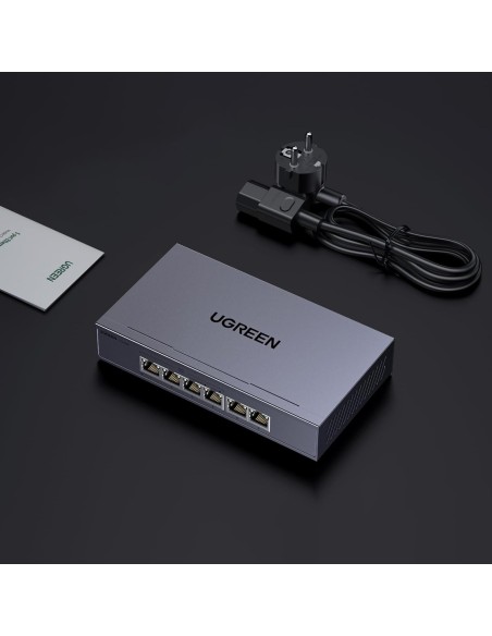 
6 prievadų 1 Gb/ s Ethernet tinklo komutatorius su PoE – pilkas
