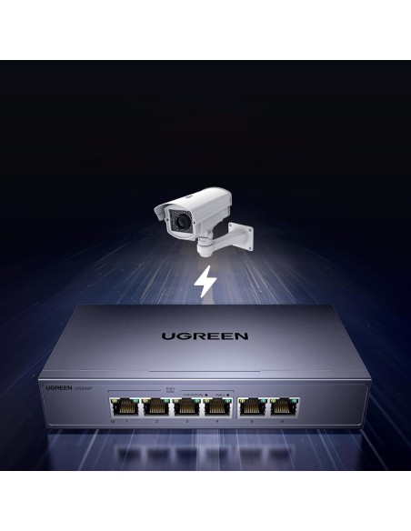 
6 prievadų 1 Gb/ s Ethernet tinklo komutatorius su PoE – pilkas
