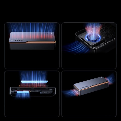 
M.2 NVMe SSD korpusas su aktyviu aušinimu, USB4 40Gb/ s – pilkas
