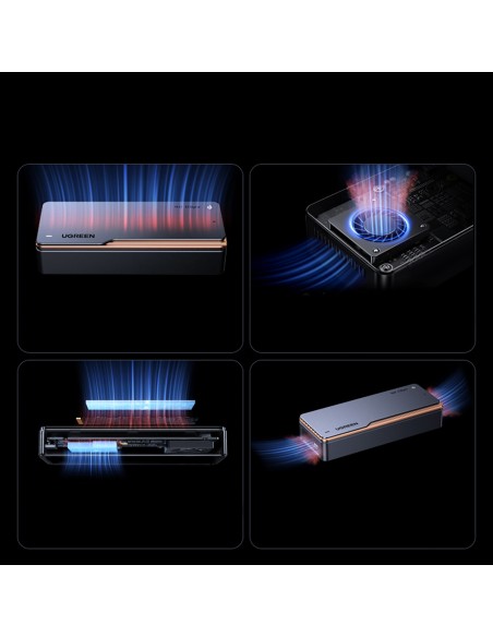
M.2 NVMe SSD korpusas su aktyviu aušinimu, USB4 40Gb/ s – pilkas
