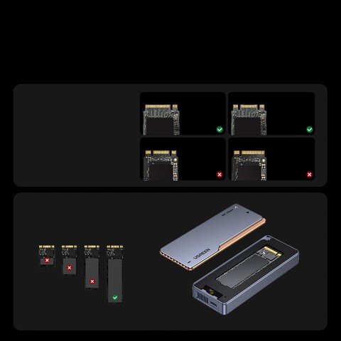 
M.2 NVMe SSD korpusas su aktyviu aušinimu, USB4 40Gb/ s – pilkas
