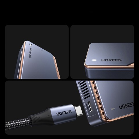 
M.2 NVMe SSD korpusas su aktyviu aušinimu, USB4 40Gb/ s – pilkas

