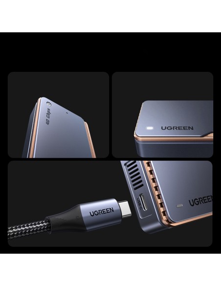 
M.2 NVMe SSD korpusas su aktyviu aušinimu, USB4 40Gb/ s – pilkas
