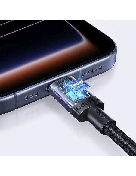
USB-C PD 100W 5A 1m kabelis – juodas
