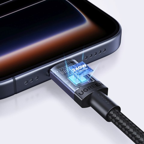 
USB-C PD 240W 1m kabelis – juodas
