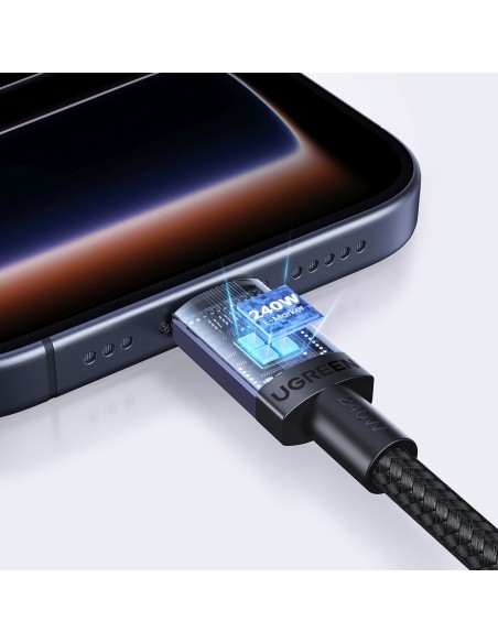 
USB-C PD 240W 1m kabelis – juodas
