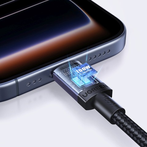 
USB-C PD laidas greitam įkrovimui 100 W 0,5 m - juodas

