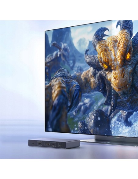 
2 kompiuterių ir 1 monitoriaus KVM jungiklis USB-C HDMI 4K 60Hz – pilkas
