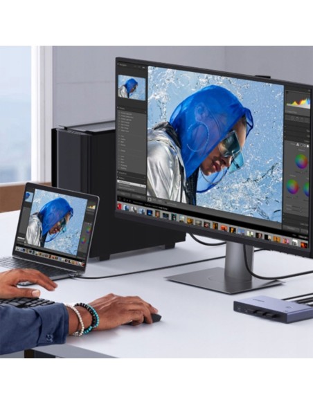 
2 kompiuterių ir 1 monitoriaus KVM jungiklis USB-C HDMI 4K 60Hz – pilkas
