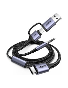 
Garso adapteris su įkrovimo funkcija 2 viename USB-C - USB-A/ C mini lizdas - juodas
