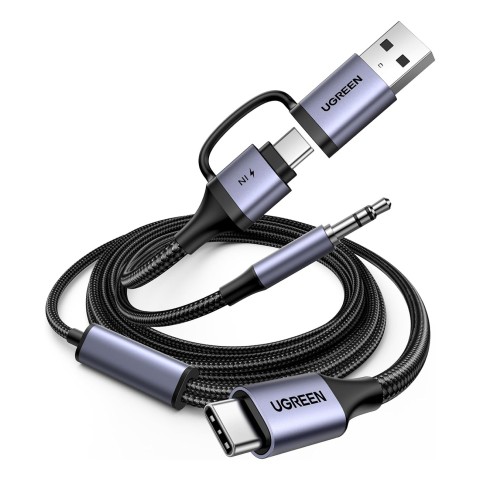 
Garso adapteris su įkrovimo funkcija 2 viename USB-C - USB-A/ C mini lizdas - juodas
