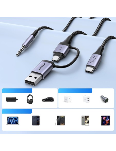 
Garso adapteris su įkrovimo funkcija 2 viename USB-C - USB-A/ C mini lizdas - juodas
