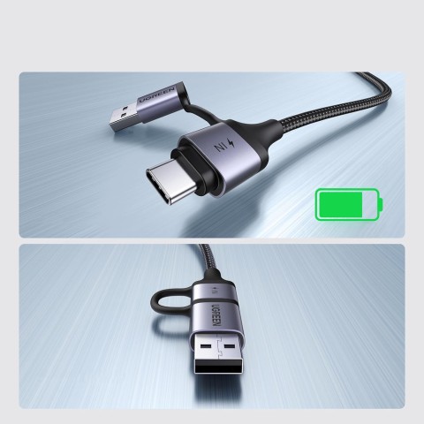
Garso adapteris su įkrovimo funkcija 2 viename USB-C - USB-A/ C mini lizdas - juodas
