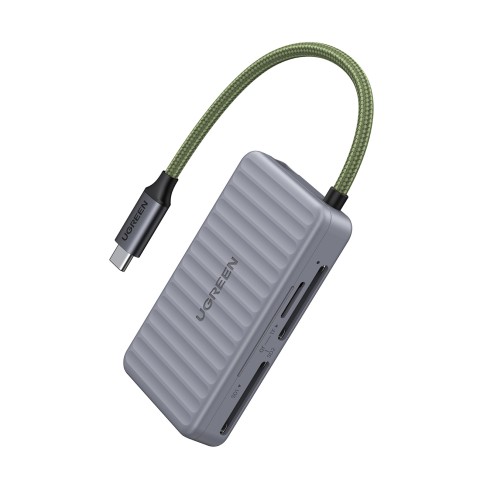 
SD microSD USB-C atminties kortelių skaitytuvas – pilkas
