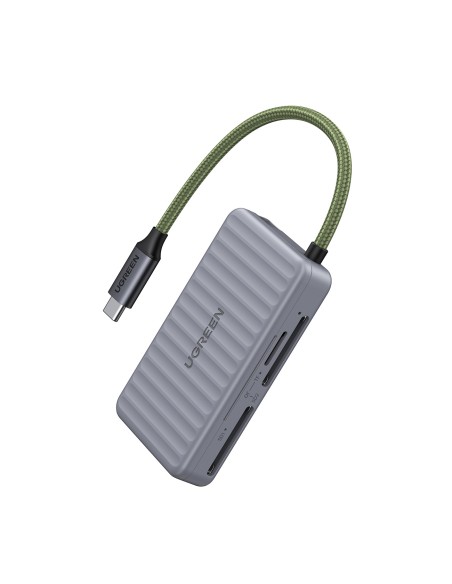 
SD microSD USB-C atminties kortelių skaitytuvas – pilkas
