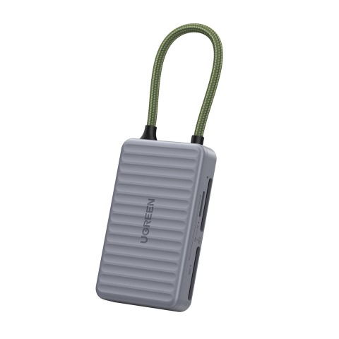 
SD microSD USB-C atminties kortelių skaitytuvas – pilkas
